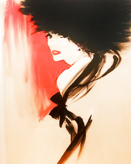 Rene Gruau, La Belle En Noir , 1990, lithograph by Rene Gruau 