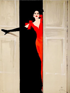 Lady in Red - Huge Limited Edition Print - Rene Gruau Lady in Red - Huge Limited Edition Print - Rene Gruau