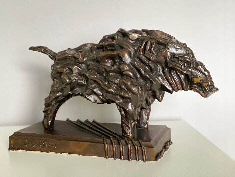 Wild Boar Bronze Sculpture 2008 34 in Sculpture - Igor Grechanyk