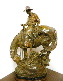 Wall Street From a Saddle Seat Bronze Sculpture 39 in Sculpture - Bruce Greene Wall Street From a Saddle Seat Bronze Sculpture 39 in Sculpture - Bruce Greene