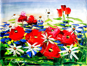 Untitled Floral 16x20 Original Painting - Maya Green