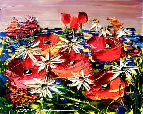 Untitled 2 Floral - 16x20 Original Painting - Maya Green