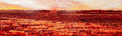 Late October Dawn 1991 13x32 Original Painting - Harold Gregor