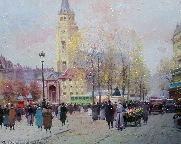Paris in Winter 2004 16x18 - France Original Painting - Vasily Gribennikov