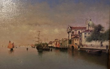 Venice Harbor 2008 17x23 Original Painting - Vasily Gribennikov Venice Harbor 2008 17x23 Original Painting - Vasily Gribennikov