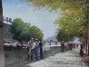 Book Peddler By River Seine 2014 14x19 Original Painting by Vasily Gribennikov - 1