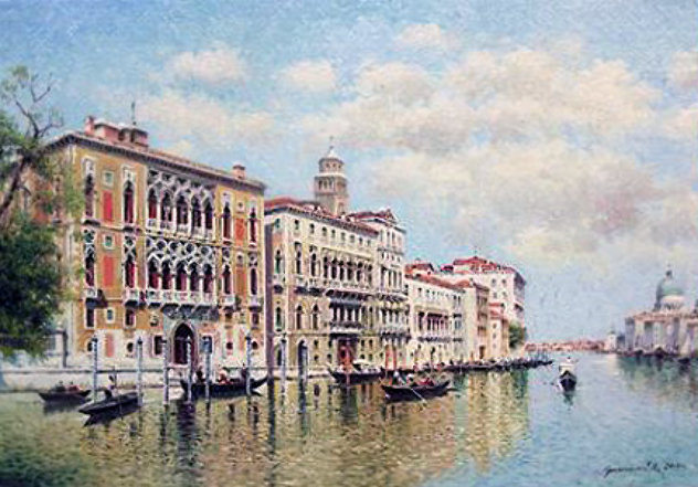 Venice Canal 2014 19x24 - Italy Original Painting by Vasily Gribennikov