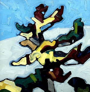 Tall Pine #6 2019 12x12 on wood Original Painting - David Grieve Tall Pine #6 2019 12x12 on wood Original Painting - David Grieve