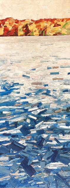 Blue Sky Water 4 80x30 - Huge Mural Size Original Painting by David Grieve