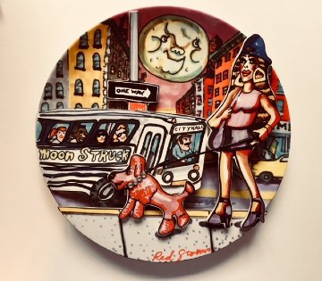Moonstruck Porcelain Plate 1994 10 in Sculpture - Red Grooms Moonstruck Porcelain Plate 1994 10 in Sculpture - Red Grooms