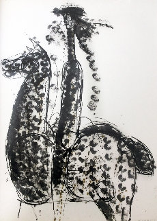 Matador on Horseback 1955 26x24 (Early) Works on Paper (not prints) - Red Grooms Matador on Horseback 1955 26x24 (Early) Works on Paper (not prints) - Red Grooms