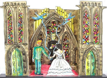Lysiane and Red's Wedding Invitation 1987 3-D Limited Edition Print - Red Grooms Lysiane and Red's Wedding Invitation 1987 3-D Limited Edition Print - Red Grooms
