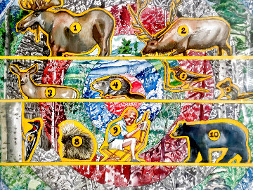 Wyoming Target Watercolor 1988 19x25 Works on Paper (not prints) - Red Grooms Wyoming Target Watercolor 1988 19x25 Works on Paper (not prints) - Red Grooms