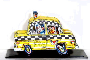 Ruckus Taxi (Mini) 2004 3-D Limited Edition Print - Red Grooms