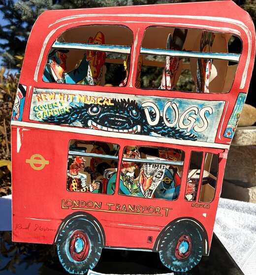 London Bus 1984 Limited Edition 3-D Lithograph by Red Grooms - For