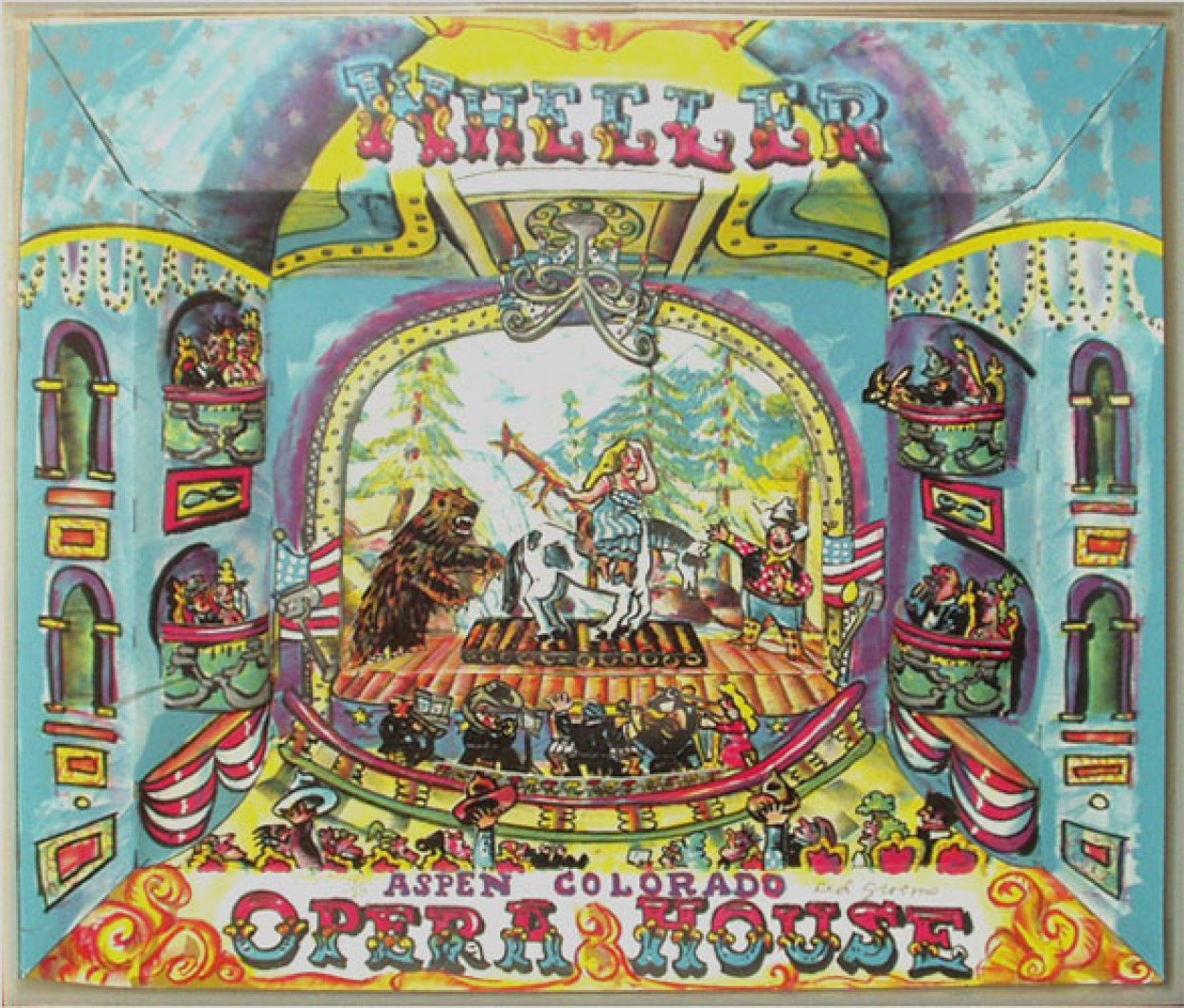 Wheeler Opera House 3-D 1984 Limited Edition Print by Red Grooms Wheeler Opera House 3-D 1984 Limited Edition Print by Red Grooms
