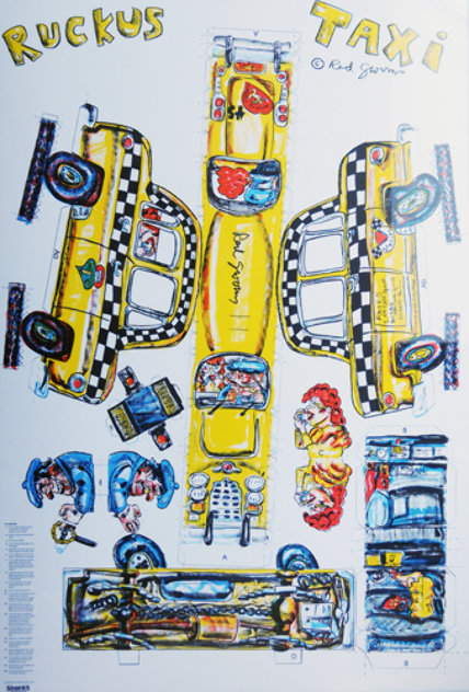 Ruckus Taxi 1986 Limited Edition Print by Red Grooms