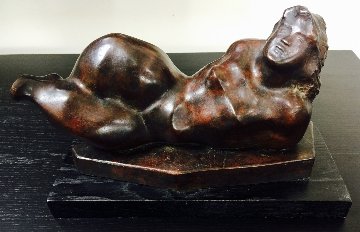 Reclining Figure Bronze Sculpture 1981 15 in   Sculpture - Chaim Gross