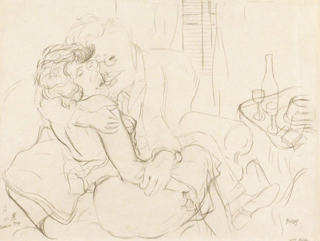 Lovers Drawing Drawing 1928  15x20 Drawing by George Grosz
