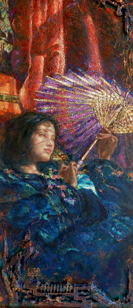 Untitled Portrait 2000 59x32 - Huge Original Painting by George Tsui