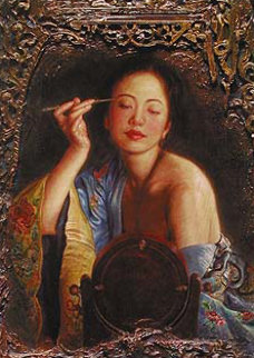 Painting Eyebrow Unique 33x27 Embellished Works on Paper (not prints) - George Tsui Painting Eyebrow Unique 33x27 Embellished Works on Paper (not prints) - George Tsui
