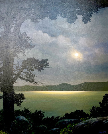Tahoe Nocturne III 1997 46x36 - Huge - California Original Painting - Jean Guay