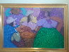 Cholas Vendedoras De Sombreros 1985 47x66  - Huge Original Painting by Ernesto Gutierrez - 1
