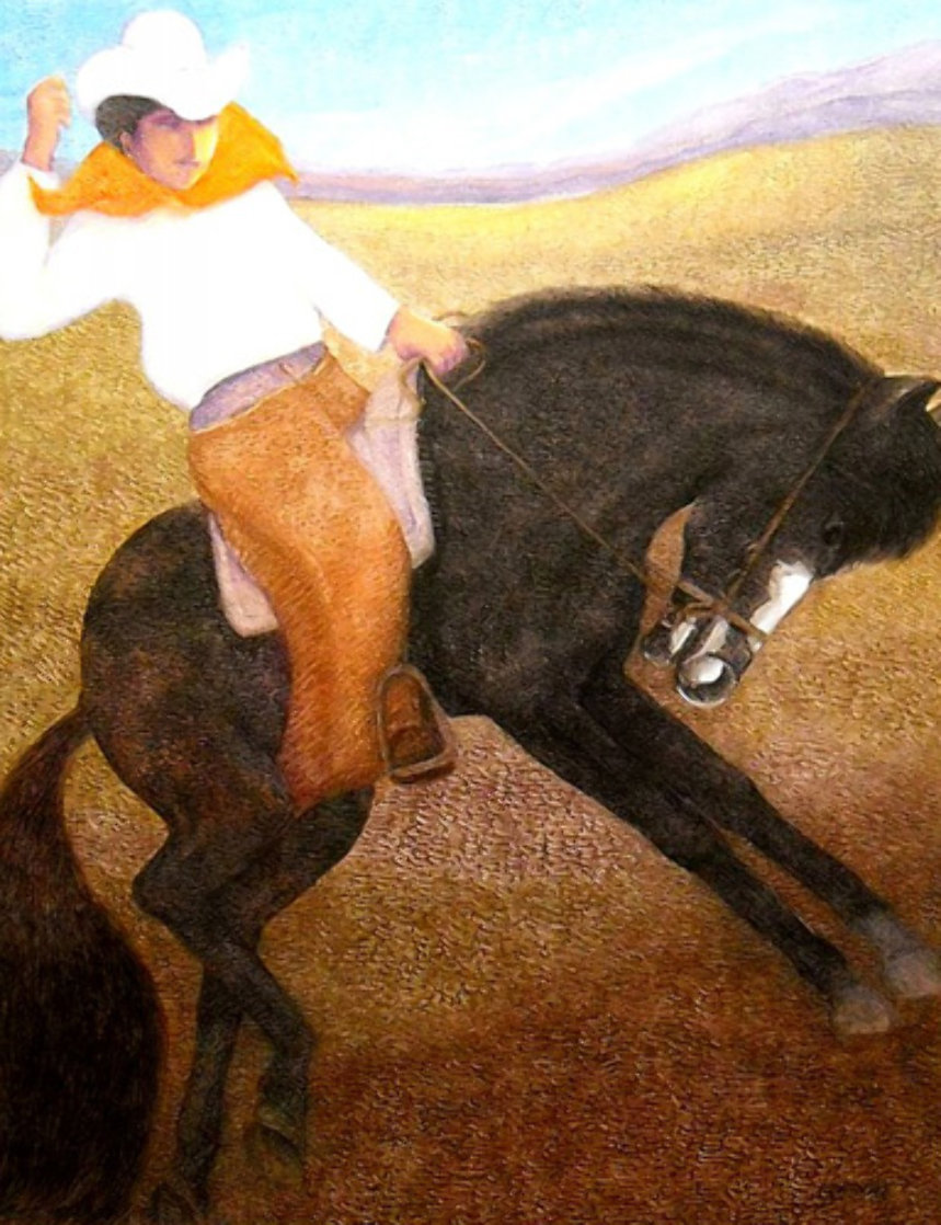 El Caballo (The Cowboy) 2010 56x46 Super Huge Original Painting by Ernesto Gutierrez El Caballo (The Cowboy) 2010 56x46 Super Huge Original Painting by Ernesto Gutierrez