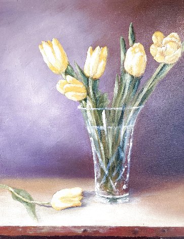 Tulips 2019 12x9 Original Painting - Michael Gutkin