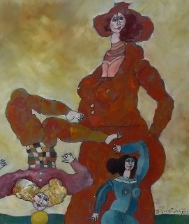 Untitled (Clown) 22x24 Original Painting - Harry Guttman Untitled (Clown) 22x24 Original Painting - Harry Guttman