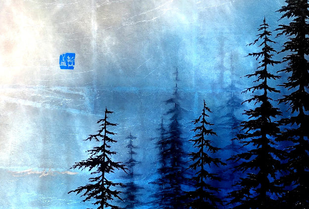Blue Winter 2017 12x17 Original Painting - Patrick Guyton