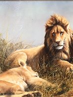 Lion and Lioness 1995 33x47 Huge Original Painting by Grant Hacking - 3 Lion and Lioness 1995 33x47 Huge Original Painting by Grant Hacking - 3