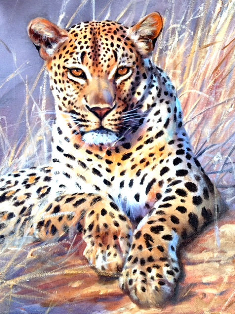 Leopard 1995 24x30 Original Painting by Grant Hacking
