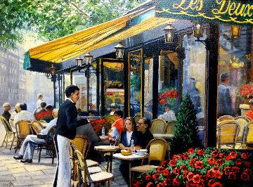 Cafe Les Deux Magot, Paris 28x33 Original Painting - Deborah Haeffele Cafe Les Deux Magot, Paris 28x33 Original Painting - Deborah Haeffele