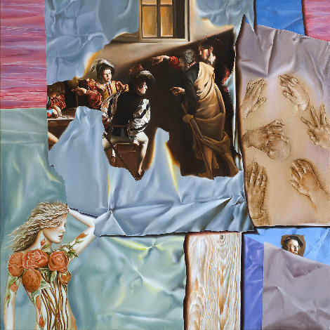 Italian Project 2006 32x32 Huge Original Painting - Victor Hagea