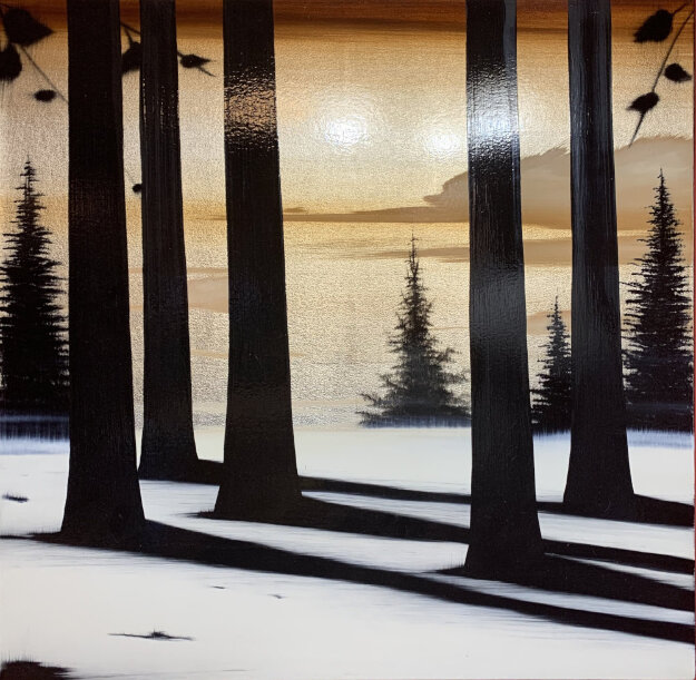 Untitled  #6006 2006 24x24 Original Painting - Hamilton Aguiar