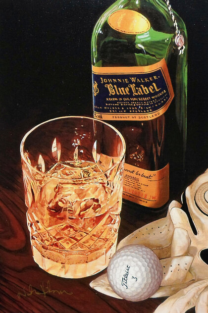JW Rocks - Embellished Giclee on Canvas - Golf Limited Edition Print by Nobu Haihara