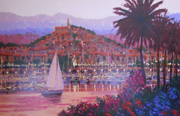 Riviera Twilight Embellished Limited Edition Print by Kerry Hallam