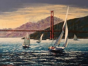 Golden Gate Sunset, San Francisco 2001 Embellished Limited Edition Print - Kerry Hallam Golden Gate Sunset, San Francisco 2001 Embellished Limited Edition Print - Kerry Hallam