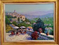 Terrace in the Midi 38x48 Original Painting by Kerry Hallam - 1 Terrace in the Midi 38x48 Original Painting by Kerry Hallam - 1