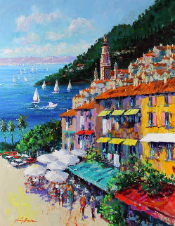 Cinqueterre 55x48 Original Painting - Kerry Hallam Cinqueterre 55x48 Original Painting - Kerry Hallam