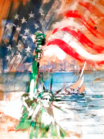 Liberty Nautical Chart - 40x33 - Huge - New York, NYC Original Painting - Kerry Hallam