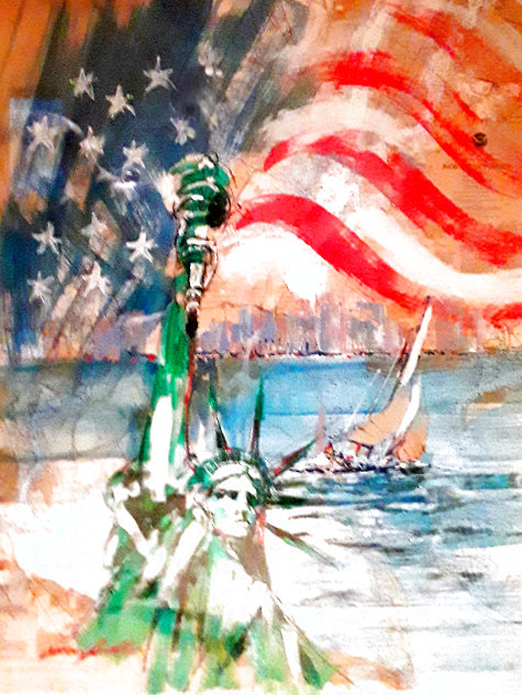 Liberty Naurucal Chart - 40x33 - Huge - New York, NYC Original Painting by Kerry Hallam