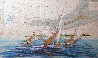 Sombrero Key Nautical Chart 38x56 Florida Original Painting by Kerry Hallam - 0