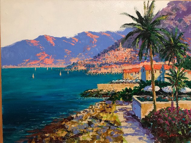 Along the Riviera 2009 39x49  Huge - France Original Painting by Kerry Hallam