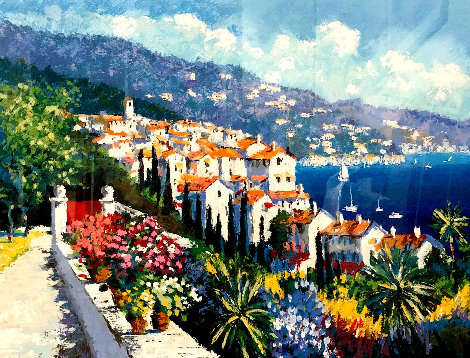 Mediterranean Suite: Eze Village and Mediterranean View 1993 Limited Edition Print - Kerry Hallam