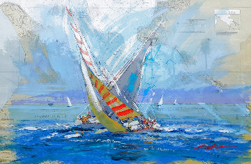 Tacoma Harbor 35x48 Huge Nautical Chart Original Painting - Kerry Hallam