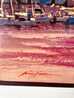 Riviera Twilight 1999 - Framed Embellished Serigraph - Huge - France Limited Edition Print by Kerry Hallam - 2