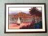 Riviera Twilight 1999 - Framed Embellished Serigraph - Huge - France Limited Edition Print by Kerry Hallam - 1