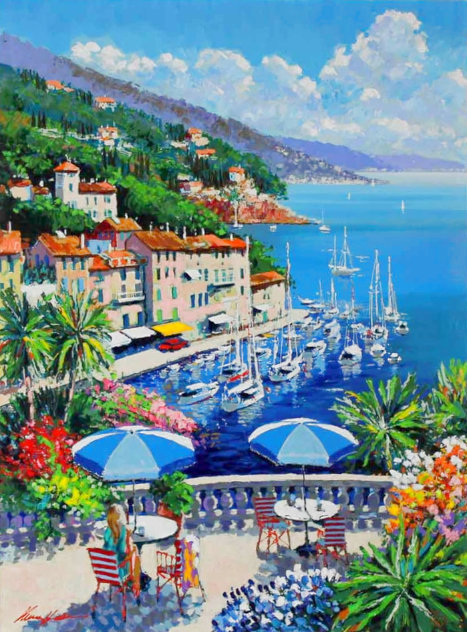 Portofino 1996 Italy - Huge Serigraph  51x41 Limited Edition Print by Kerry Hallam
